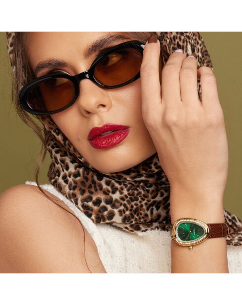 Montre Femme Vintage en Cuir noire