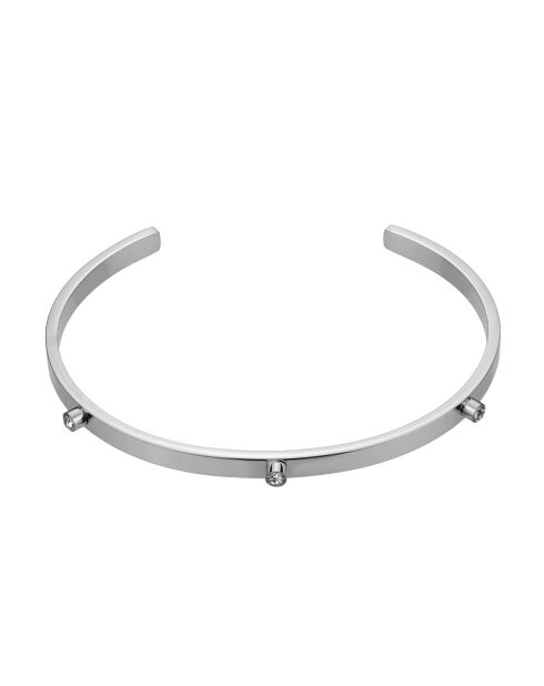 Bracelet Bomba en Acier & Cristal argenté