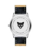 Montre Homme Lyon en Cuir effet croco noire