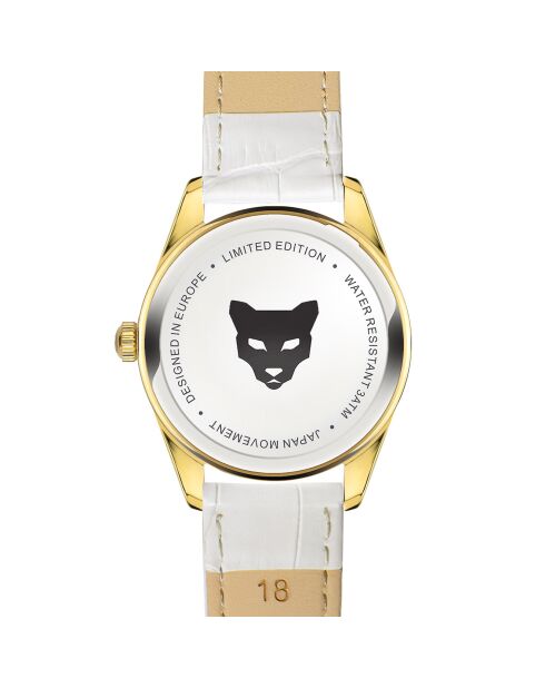 Montre Femme Tirana en Cuir effet croco blanche