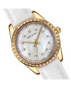 Montre Femme Tirana en Cuir effet croco blanche