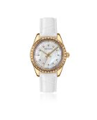 Montre Femme Tirana en Cuir effet croco blanche
