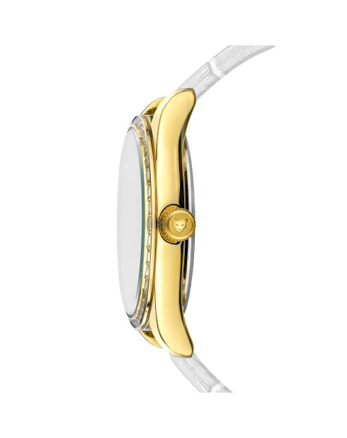 Montre Femme Tirana en Cuir effet croco blanche