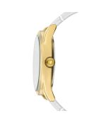 Montre Femme Porto en Cuir effet croco blanche