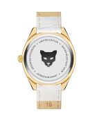 Montre Femme Porto en Cuir effet croco blanche