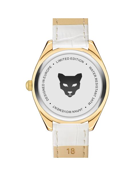 Montre Femme Porto en Cuir effet croco blanche