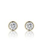 Boucles d'oreilles Frozinone en Acier & Cristal dorées