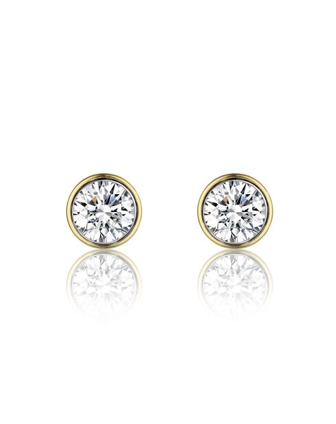 Boucles d'oreilles Frozinone en Acier & Cristal dorées