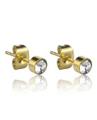Boucles d'oreilles Frozinone en Acier & Cristal dorées