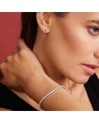 Boucles d'oreilles Frozinone en Acier & Cristal argentées
