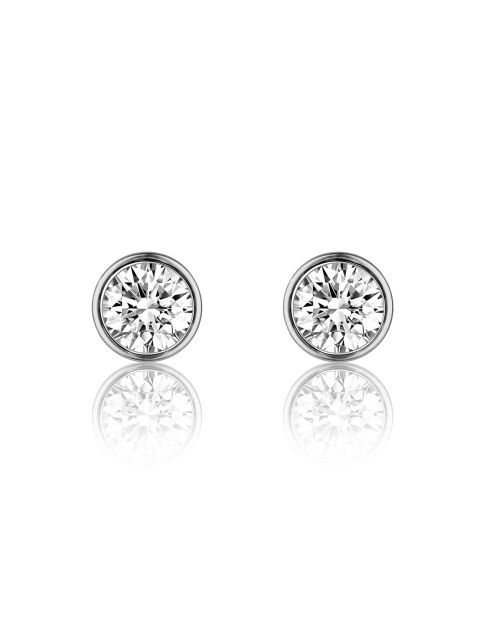 Boucles d'oreilles Frozinone en Acier & Cristal argentées