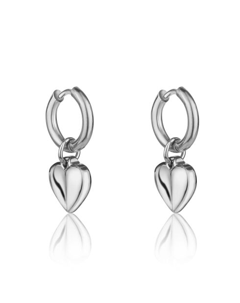 Boucles d'oreilles Viterbo en Acier argentées