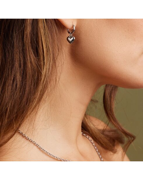 Boucles d'oreilles Viterbo en Acier argentées