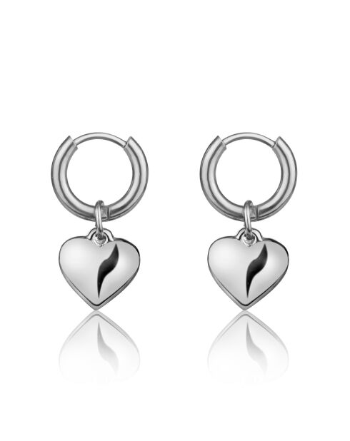 Boucles d'oreilles Viterbo en Acier argentées