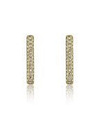 Boucles d'oreilles Soriano en Acier & Cristal dorées