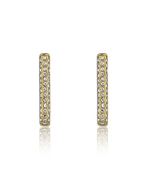 Boucles d'oreilles Soriano en Acier & Cristal dorées