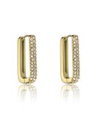 Boucles d'oreilles Soriano en Acier & Cristal dorées
