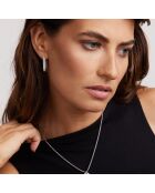 Boucles d'oreilles Soriano en Acier & Cristal argentées