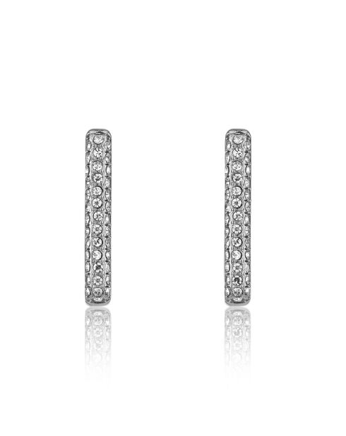 Boucles d'oreilles Soriano en Acier & Cristal argentées