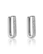 Boucles d'oreilles Soriano en Acier & Cristal argentées