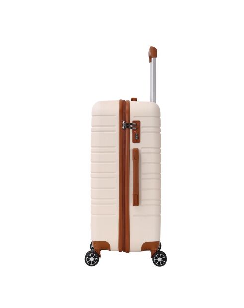 Maleta Medium Stay con 4 ruedas dobles Madeleine 65 cm, color crema