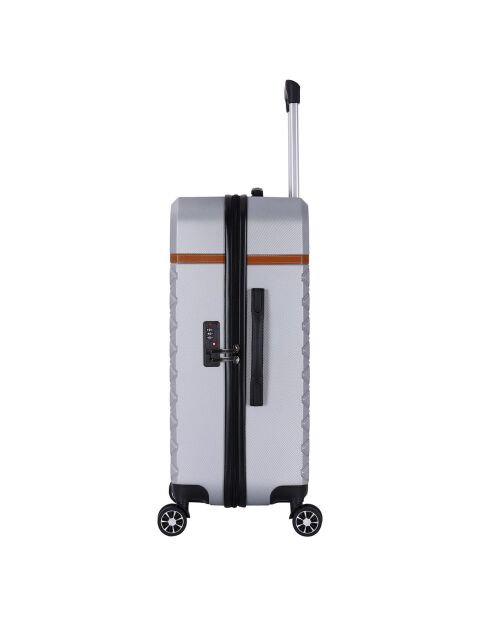 Valise Cabine 4 roues doubles Odeon 55 cm argentée