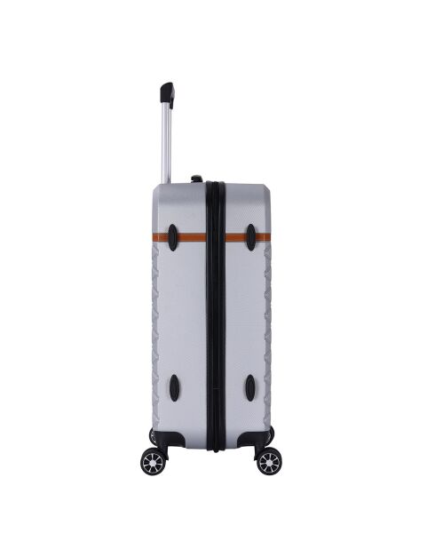 Valise Cabine 4 roues doubles Odeon 55 cm argentée