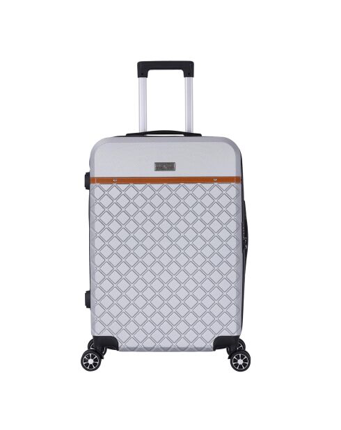 Valise Moyen Séjour 4 roues doubles Odeon 65 cm argentée