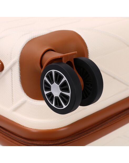 Valise Moyen Séjour 4 roues doubles St Germ 65 cm crème