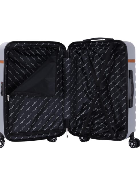 Valise Long Séjour 4 roues doubles Odeon 75 cm argentée
