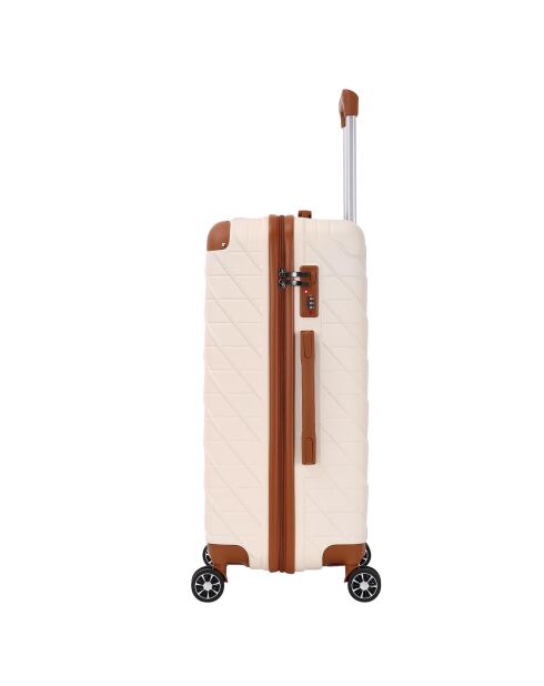 Valise Long Séjour 4 roues doubles St Germ 75 cm crème