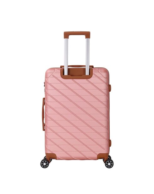 Valise Long Séjour 4 roues doubles St Germ 75 cm rose doré