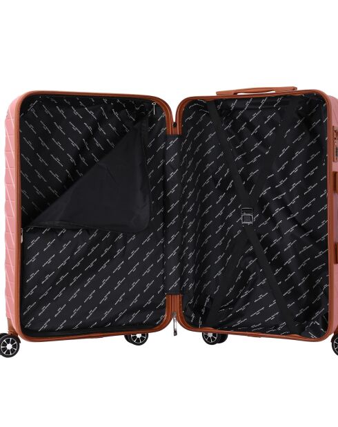 Valise Long Séjour 4 roues doubles St Germ 75 cm rose doré