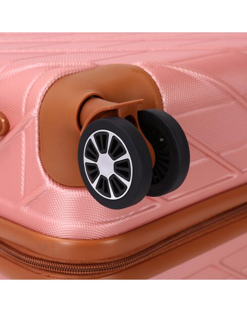 Valise Long Séjour 4 roues doubles St Germ 75 cm rose doré