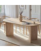 Table à manger Sablin travertin - 180x75x89.5 cm