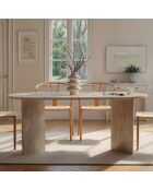 Table à manger Sablin travertin - 180x75x89.5 cm
