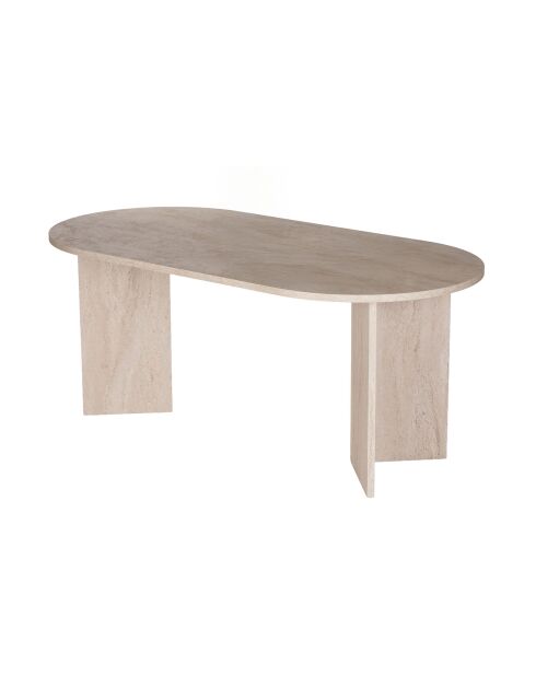 Table à manger Sablin travertin - 180x75x89.5 cm