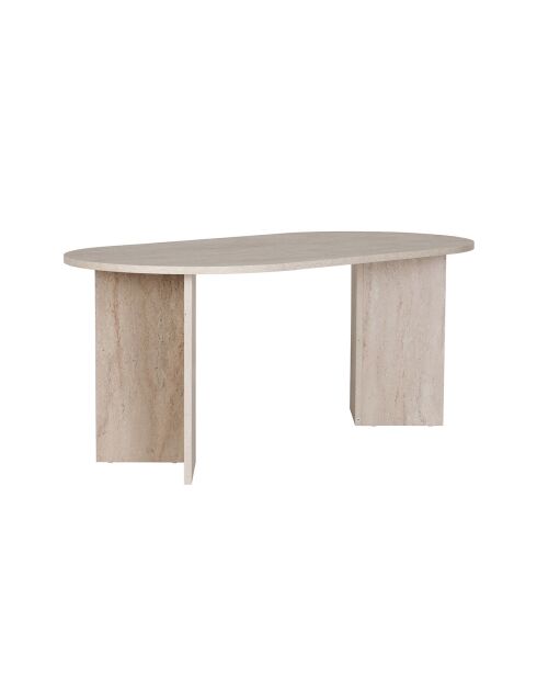Table à manger Sablin travertin - 180x75x89.5 cm