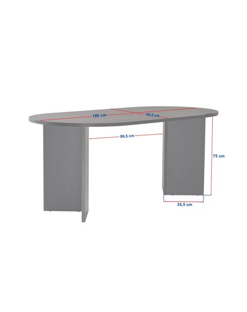 Table à manger Sablin bois noir - 180x75x89.5 cm