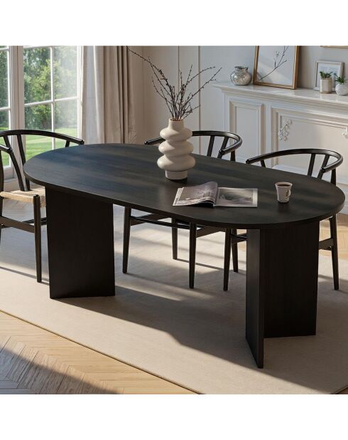 Table à manger Sablin bois noir - 180x75x89.5 cm