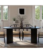 Table à manger Sablin bois noir - 180x75x89.5 cm