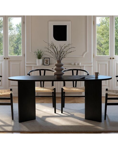 Table à manger Sablin bois noir - 180x75x89.5 cm
