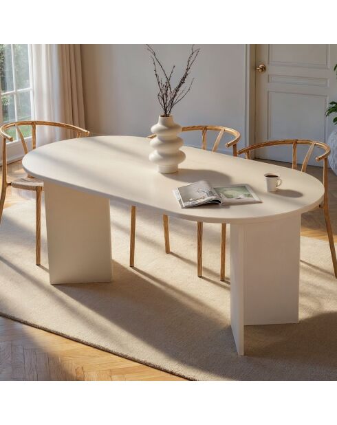 Table à manger Sablin bois blanc - 180x75x89.5 cm