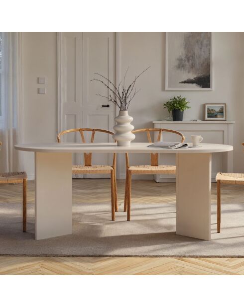 Table à manger Sablin bois blanc - 180x75x89.5 cm