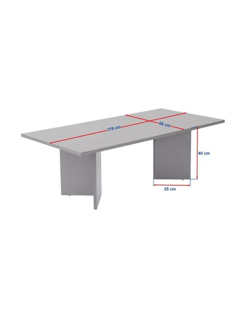 Sabin Couchtisch aus Nussbaumholz - 119x40x60 cm
