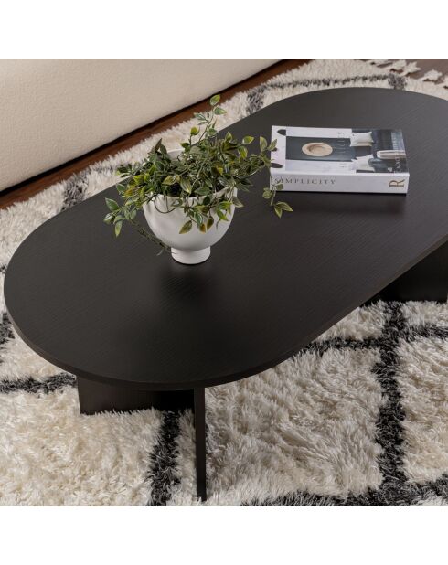 Table basse Sable bois noir - 119x40x60 cm