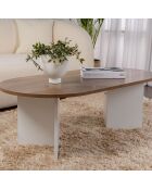 Table basse Sable noyer/blanc - 119x40x60 cm