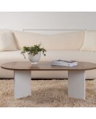 Table basse Sable noyer/blanc - 119x40x60 cm