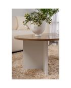 Table basse Sable noyer/blanc - 119x40x60 cm