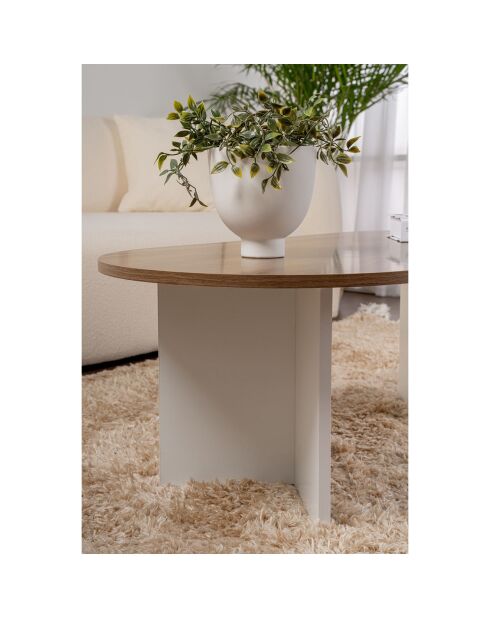 Table basse Sable noyer/blanc - 119x40x60 cm